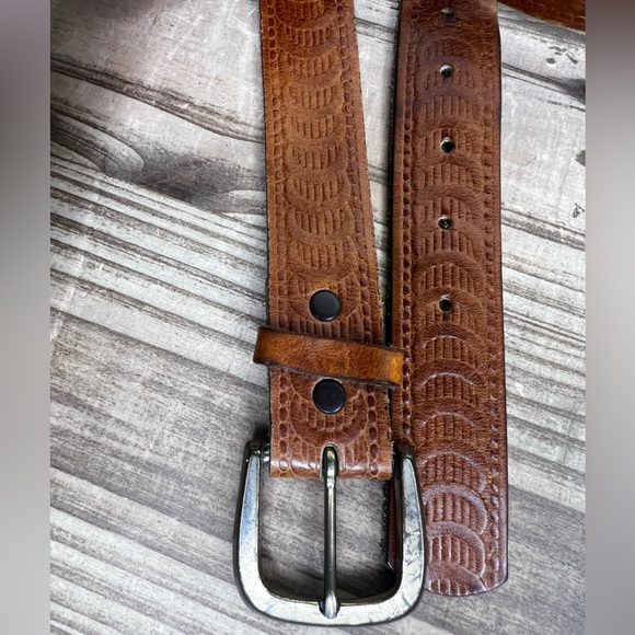 Leather Cresent Vintage Belt 38 40 Harness Large Mens Unisex Western boho rodeo - Picture 6 of 8